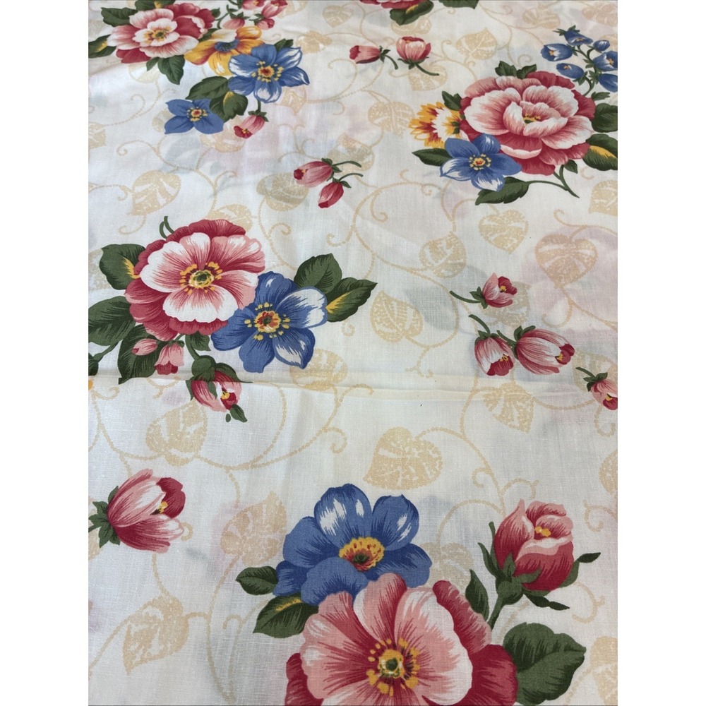 Cotton Floral Fabric 6 Yards X 44" Vintage Unwashed